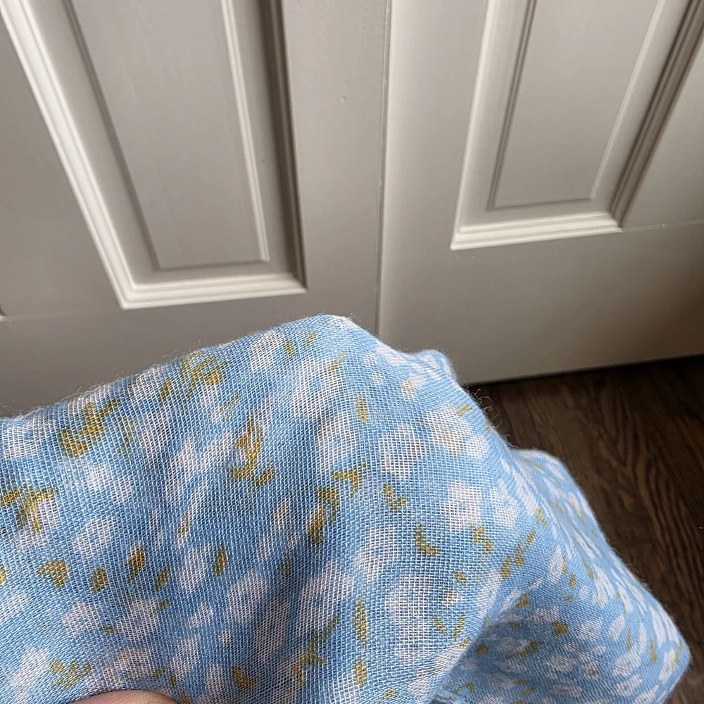 Beautiful Blue Floral Lightweight Cotton Scarf
